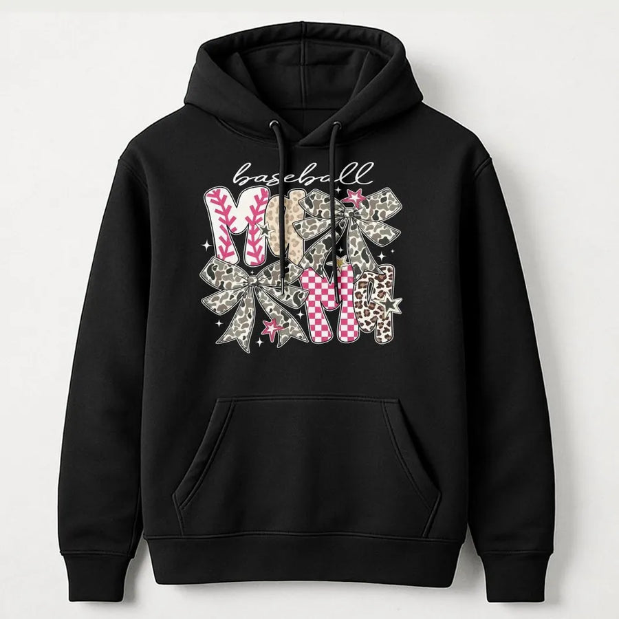 Baseball Mom Shirt | Coquette Bow Camo Leopard Print Graphic Tee | Soft Cotton Apparel | Gift for Sports Mom