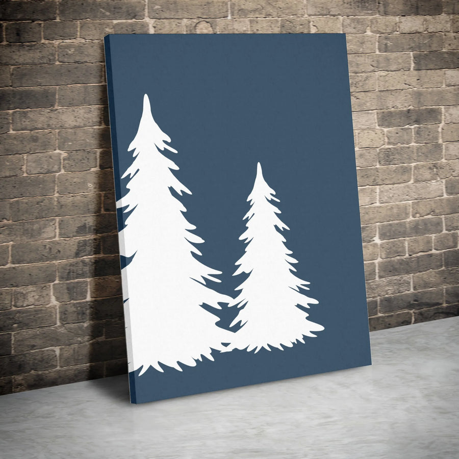 Pine Tree Canvas Wall Art | Minimalist Forest Silhouette Print | Premium Gallery Wrapped Canvas | Modern Rustic Cabin Decor Gift