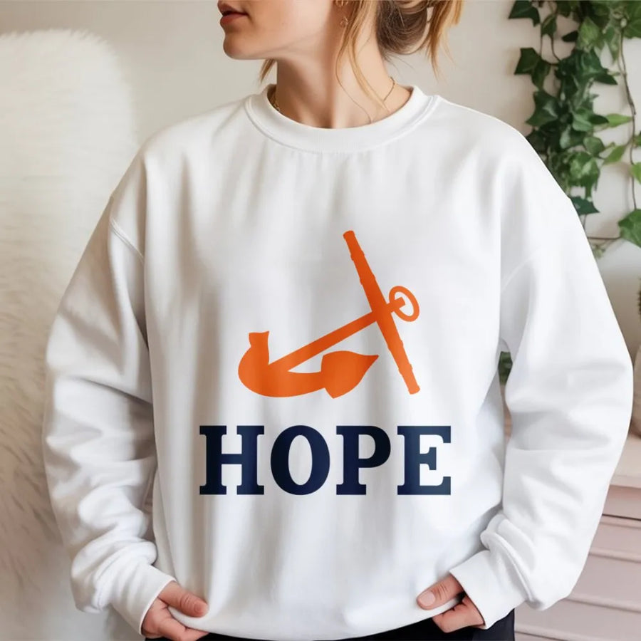 Hope Anchor Graphic Sweatshirt | Nautical Faith Symbol Apparel | Premium Cotton Blend Crewneck | Unisex Inspirational Gift for Men and Women