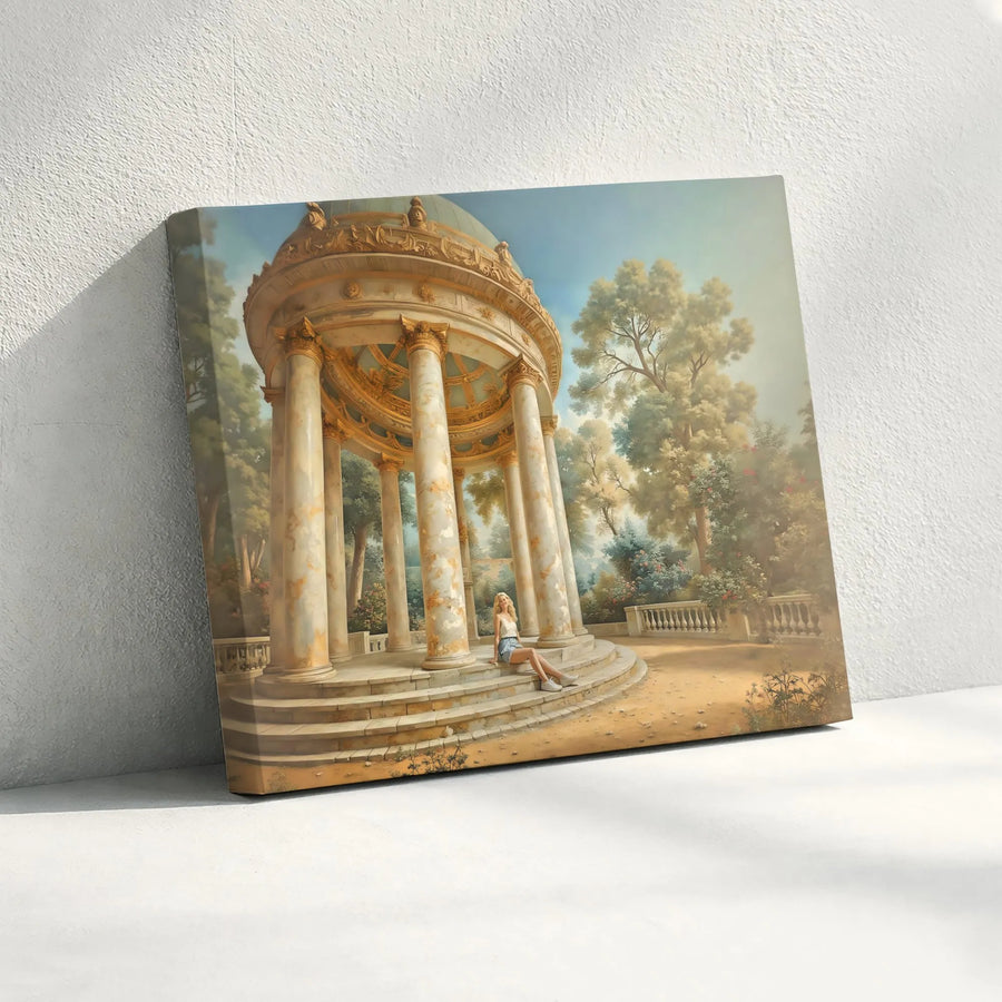 Classical Garden Temple Canvas Print | Elegant Architectural Rotunda Art | Gallery Quality Fade-Resistant Decor | Timeless Landscape Gift