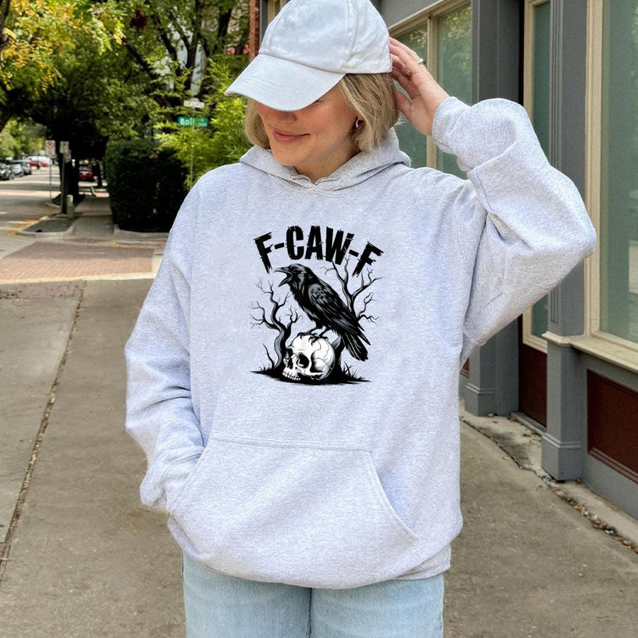 Crow Skull Hoodie | Gothic Raven Bird Graphic | Premium Cotton Blend Unisex Pullover | Spooky Alternative Aesthetic Gift for Men and Women