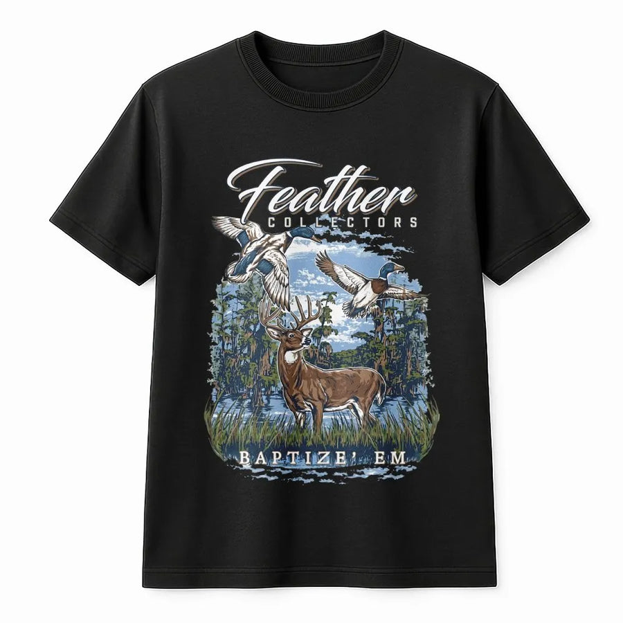 Hunting T-Shirt | Southern Swamp Whitetail Deer and Duck Design | 100% Cotton Premium Apparel | Gift for Outdoorsman and Hunter