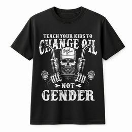 Change Oil Not Gender T-Shirt | Mechanic Skull Graphic Tee | Premium 100% Cotton | Funny Automotive Gift for Diesel Mechanics and Car Lovers
