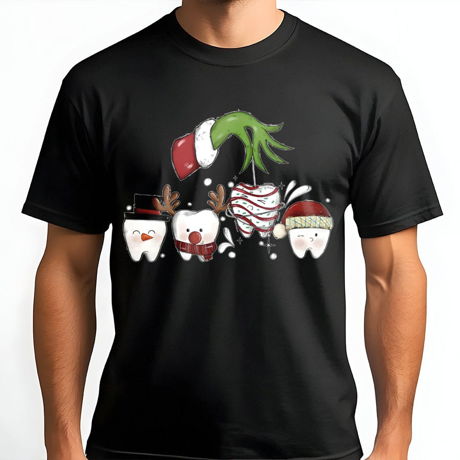 Dentist Christmas T-Shirt | Funny Dental Hygiene Holiday Graphic | 100% Cotton Premium Tee | Unique Gift For Dental Hygienist, Dentist or Student