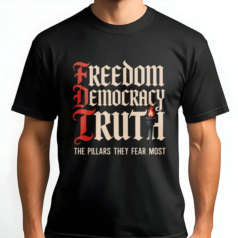 Freedom Democracy Truth T-Shirt | Patriotic Activist Statement Design | Premium Soft Cotton | Protest Gift for Social Justice Advocates