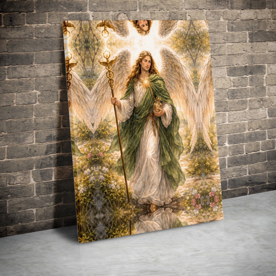 Archangel Raphael Canvas Print | Angel of Healing Wall Art | Premium Gallery Wrapped Canvas | Christian Home Decor & Spiritual Gift