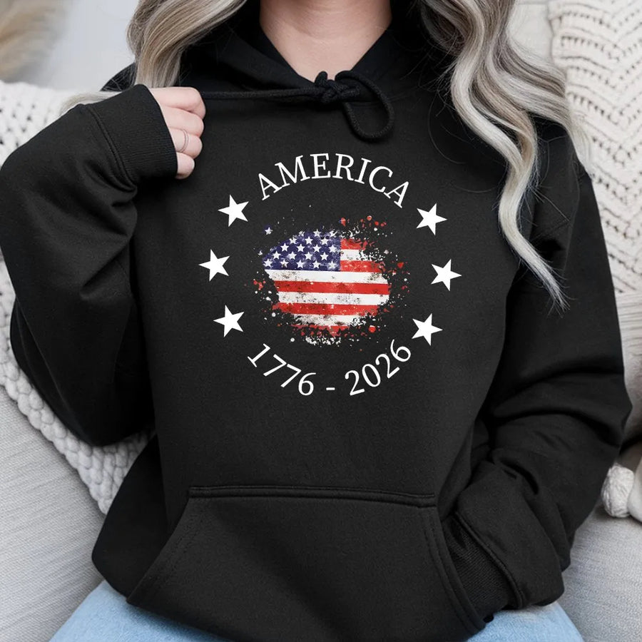 America 250th Anniversary Shirt | 1776-2026 Vintage Flag Graphic | Premium Cotton | Patriotic 4th of July Gift for Men & Women