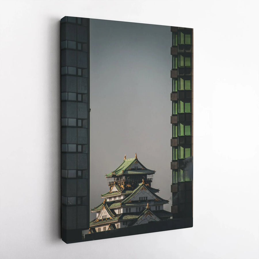 Osaka Castle Canvas Print | Japanese Architecture Contrast Wall Art | Gallery Quality 1.25-inch Profile | Modern Travel Home Decor Gift