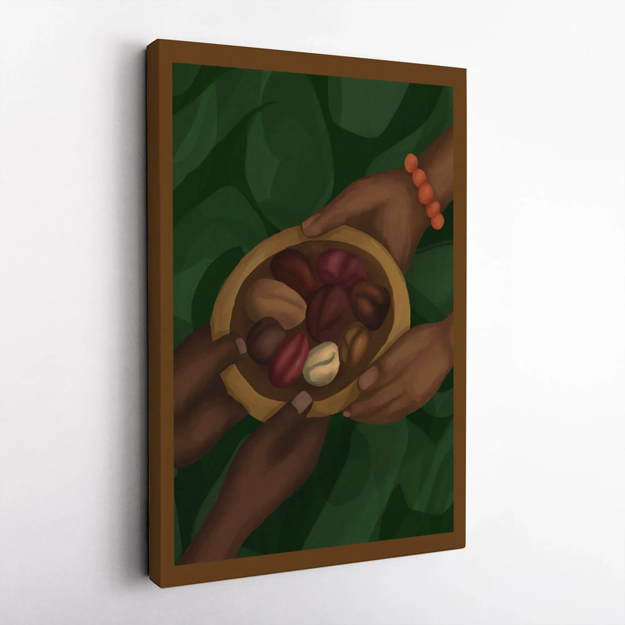 Kola Nut Sharing Canvas Print | Cultural Unity African Art | Premium Gallery Wrap Wall Decor | Meaningful Home Gift For Heritage Lovers