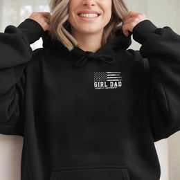 Girl Dad Hoodie | Distressed American Flag Graphic | Premium Cotton Blend | Father's Day 2026 Gift for Dads