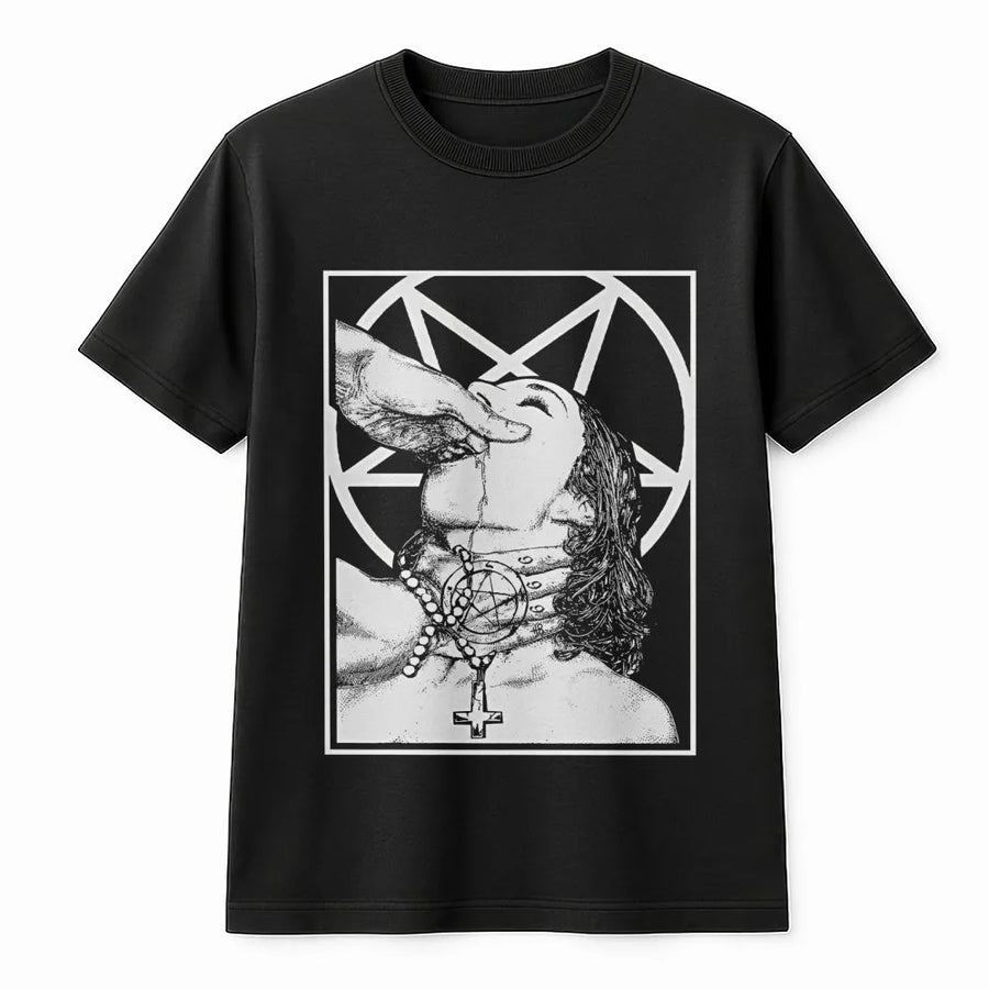 Occult Pentagram T-Shirt | Edgy Gothic Dark Graphic Print | Premium Cotton Unisex Apparel | Alternative Streetwear Gift for Goth Enthusiasts