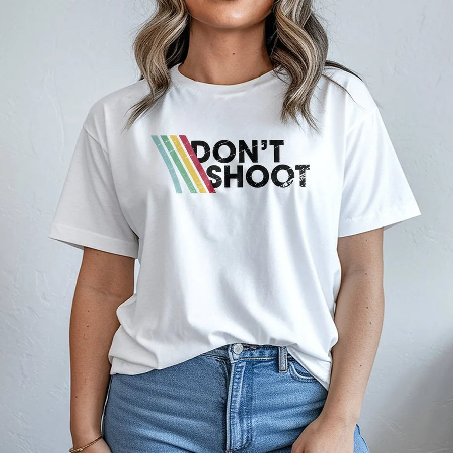 Dont Shoot Gaming T-Shirt | Retro Distressed Arcade Aesthetic | 100% Cotton Premium Tee | Unique Gift for Video Game Lovers and PC Gamers