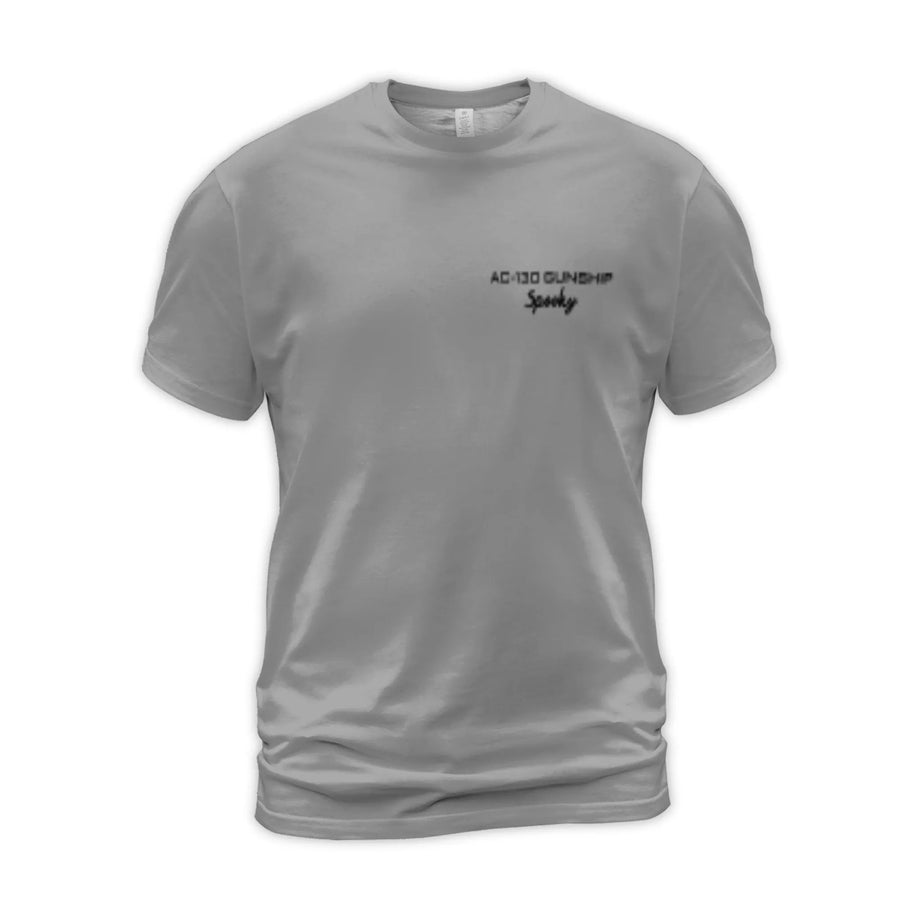 AC-130 Gunship Spooky T-Shirt | Grim Reaper Air Force Graphic Tee | Premium Polyester Blend | Tactical Military Gift for Veterans & Aviation Fans
