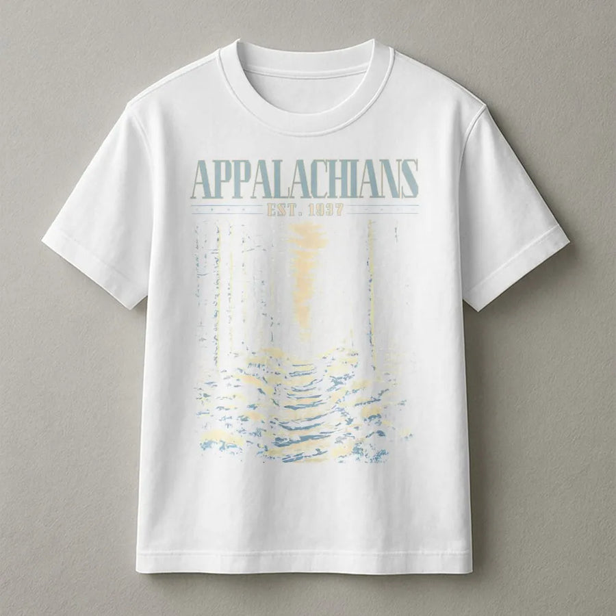 Appalachian Mountains Hiking T-Shirt | Vintage Forest Trail Graphic | Soft Cotton Nature Apparel | Gift For Hikers And Outdoor Enthusiasts