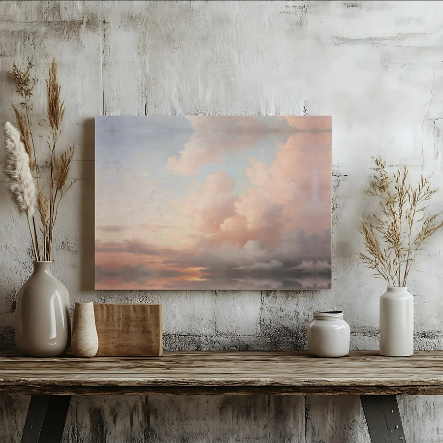 Ethereal Sunset Cloudscape Canvas Print | Dreamy Pastel Sky Wall Art | Gallery Wrapped Premium Decor | Aesthetic Bedroom Living Room Gift