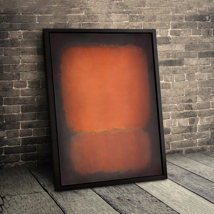Abstract Canvas Wall Art | Orange and Red Color Field Painting | Premium Gallery-Wrapped Print | Modern Minimalist Home Office Decor