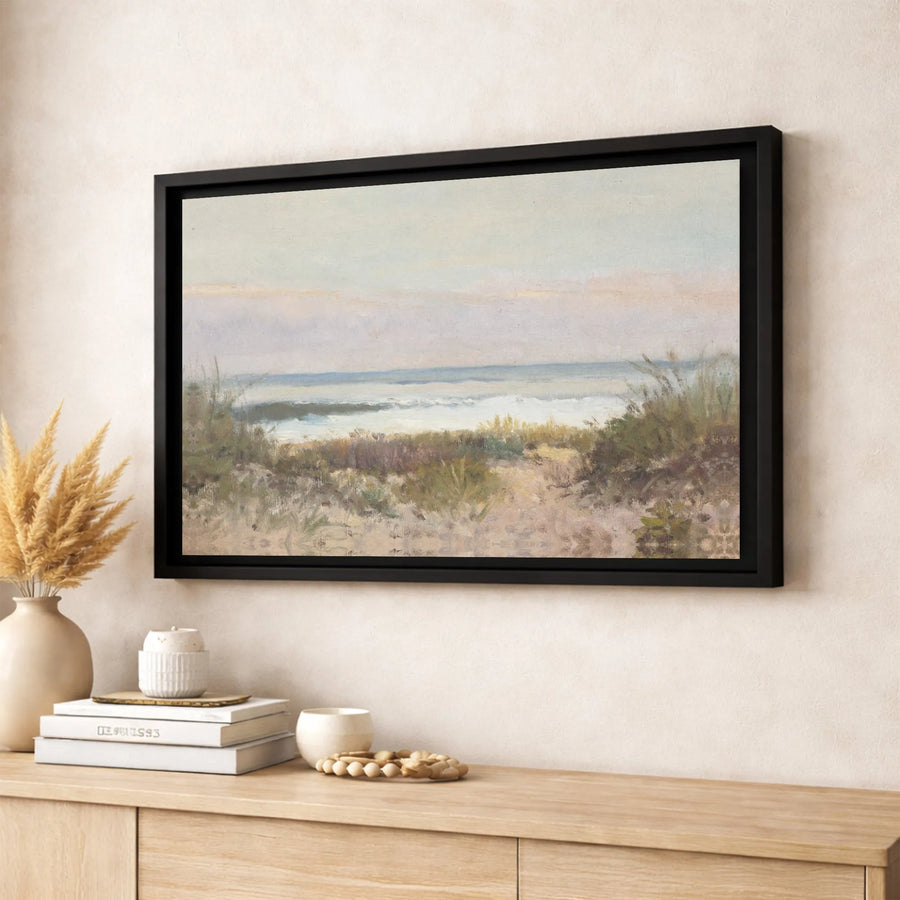 Coastal Beach Canvas Wall Art | Impressionist Ocean Waves Landscape | Premium Gallery Wrapped Print | Serene Seascape Decor for Home or Office