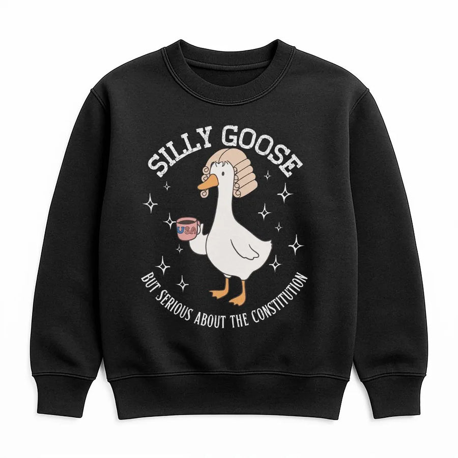 Silly Goose Constitution Sweatshirt | Funny History Teacher Gift | Premium Cotton Blend Crewneck | Civics Student Apparel