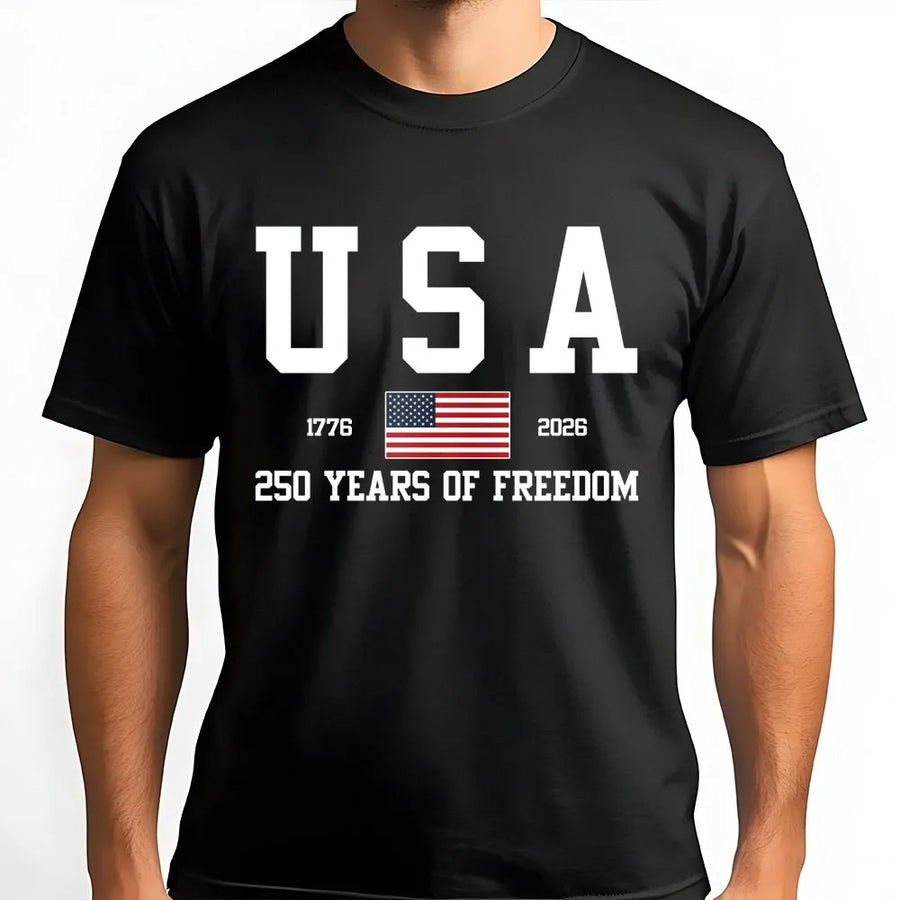 USA 250th Anniversary T-Shirt | 1776-2026 Years of Freedom Graphic | Premium Cotton | Commemorative July 4th Gift for Patriots