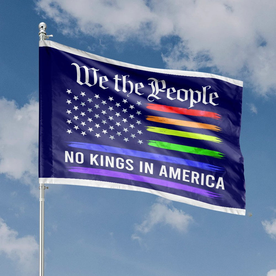 We The People Flag | Pride Rainbow American Design | UV-Resistant Premium Polyester | Patriotic LGBTQ+ Garden Decor Gift