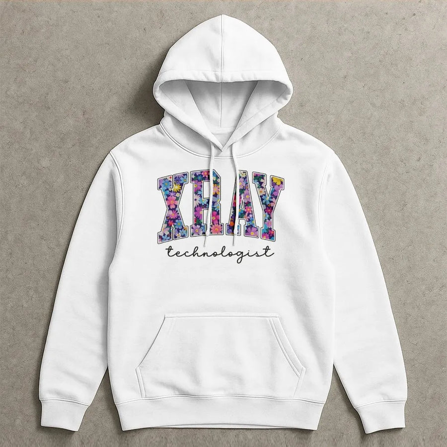 Xray Tech Hoodie | Floral Radiology Technologist Design | Soft Crewneck Pullover | Gift for Medical Imaging Grad