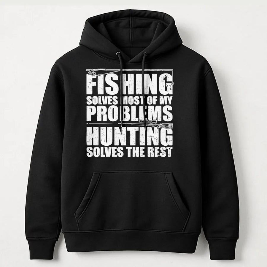 Fishing and Hunting Hoodie | Funny Outdoorsman Quote Graphic | Premium Cotton Blend | Gift for Him or Her