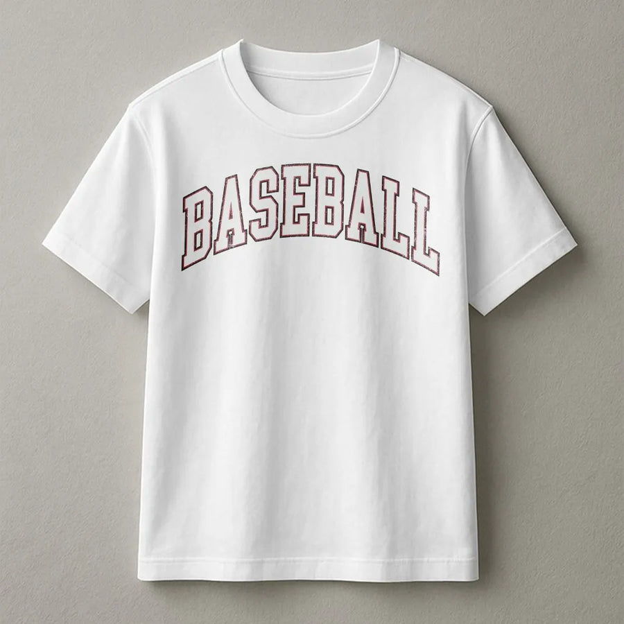 Baseball T-Shirt | Retro Varsity Lettering Design | 100% Soft Cotton | Game Day Apparel for Sports Fans and Baseball Moms
