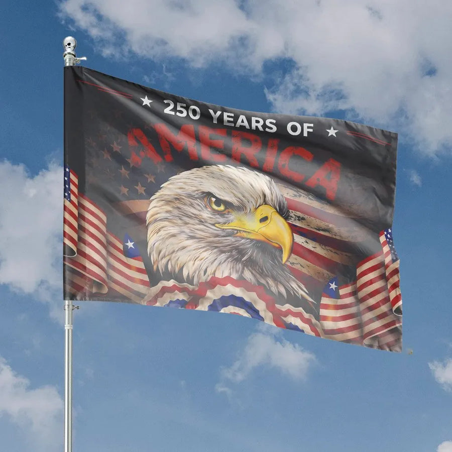 USA 250th Anniversary House Flag | Double Sided Patriotic Eagle | Weather-Resistant Polyester | Commemorative Gift for Patriots