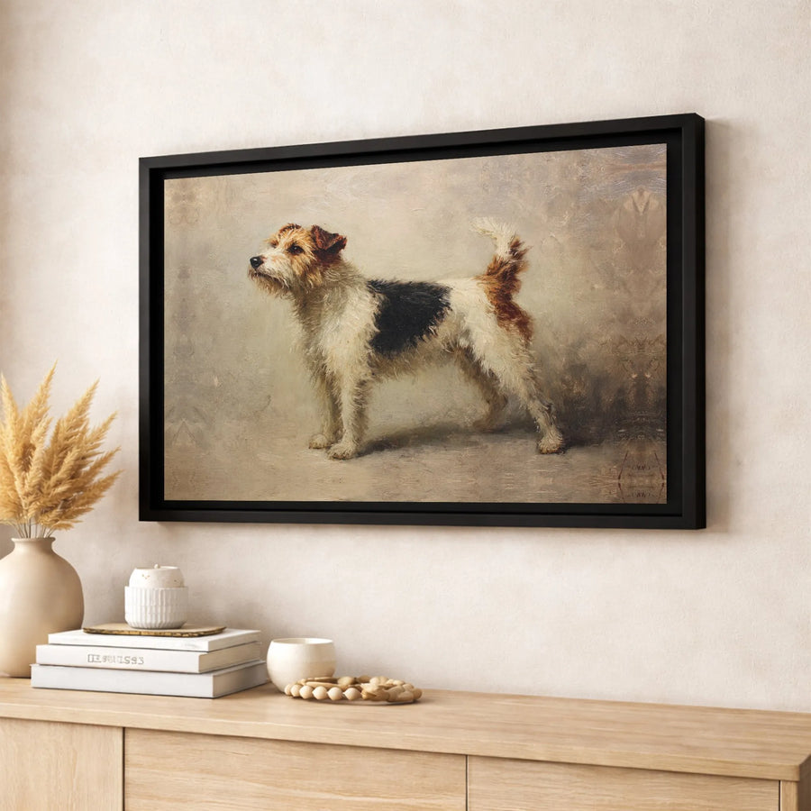 Wire Fox Terrier Dog Canvas Art | Vintage Oil Painting Style | Premium 1.25-Inch Gallery Wrap | Canine Lover Gift & Home Decor