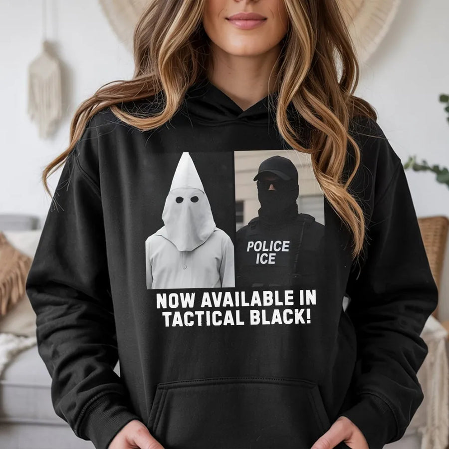 Anti-Fascist Hoodie | Tactical Black Satire Graphic Design | Premium Cotton Blend | Social Justice Activist Gift