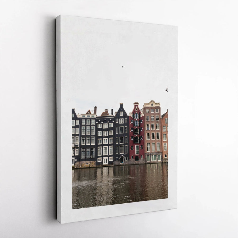 Amsterdam Canal House Canvas Print | Minimalist Dutch Architecture Photography | Premium Gallery Wrap | Home Office Travel Wall Art Decor