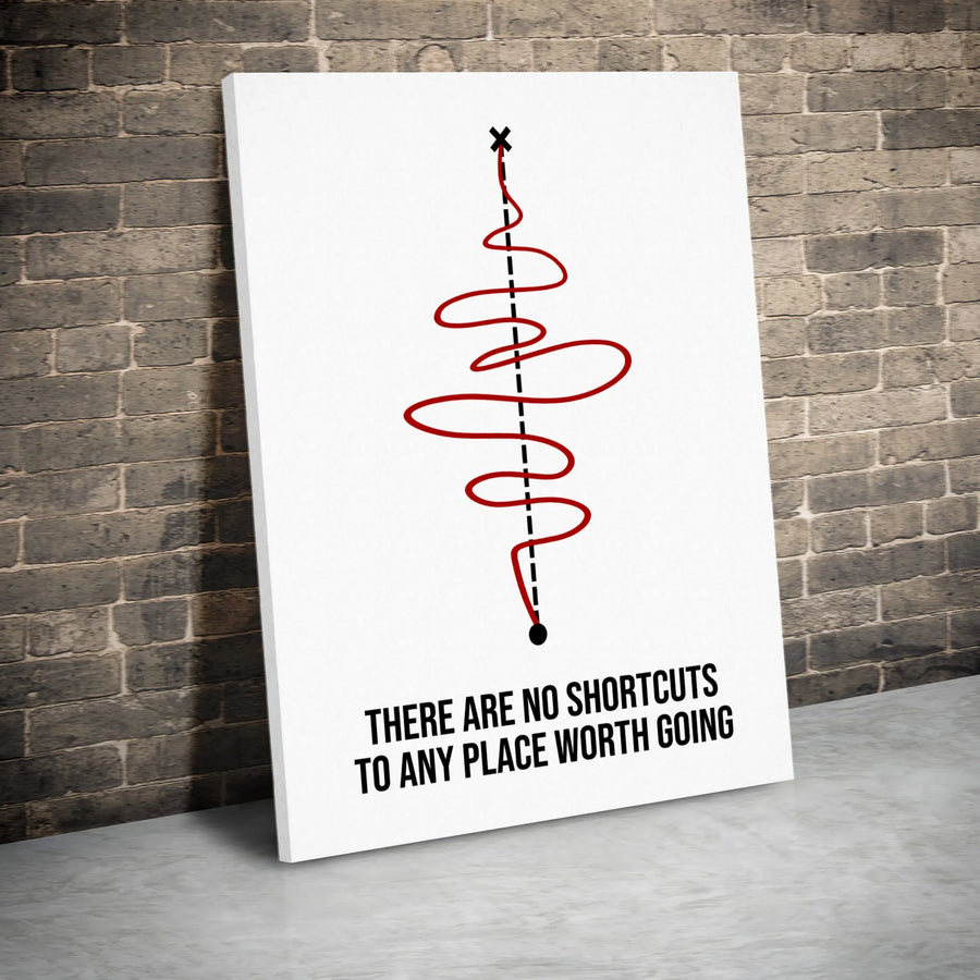 There Are No Shortcuts To Any Place Worth Going Canvas Wall Art | Motivational Quote Graphic Print | 1.25-inch Premium Gallery Profile | Office & Home Decor Gift