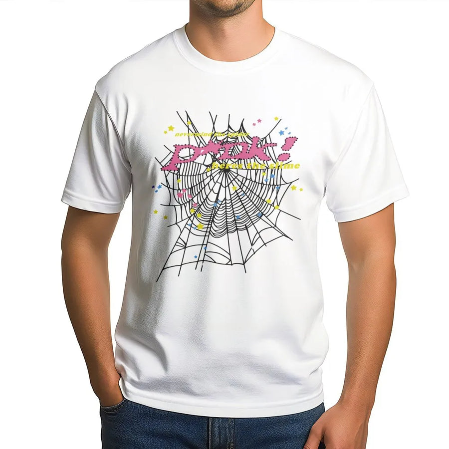 Y2K Spider Web T-Shirt | Pink Graphic Grunge Aesthetic Print | Premium 100% Cotton Tee | Trendy Retro Streetwear Gift for Women & Men