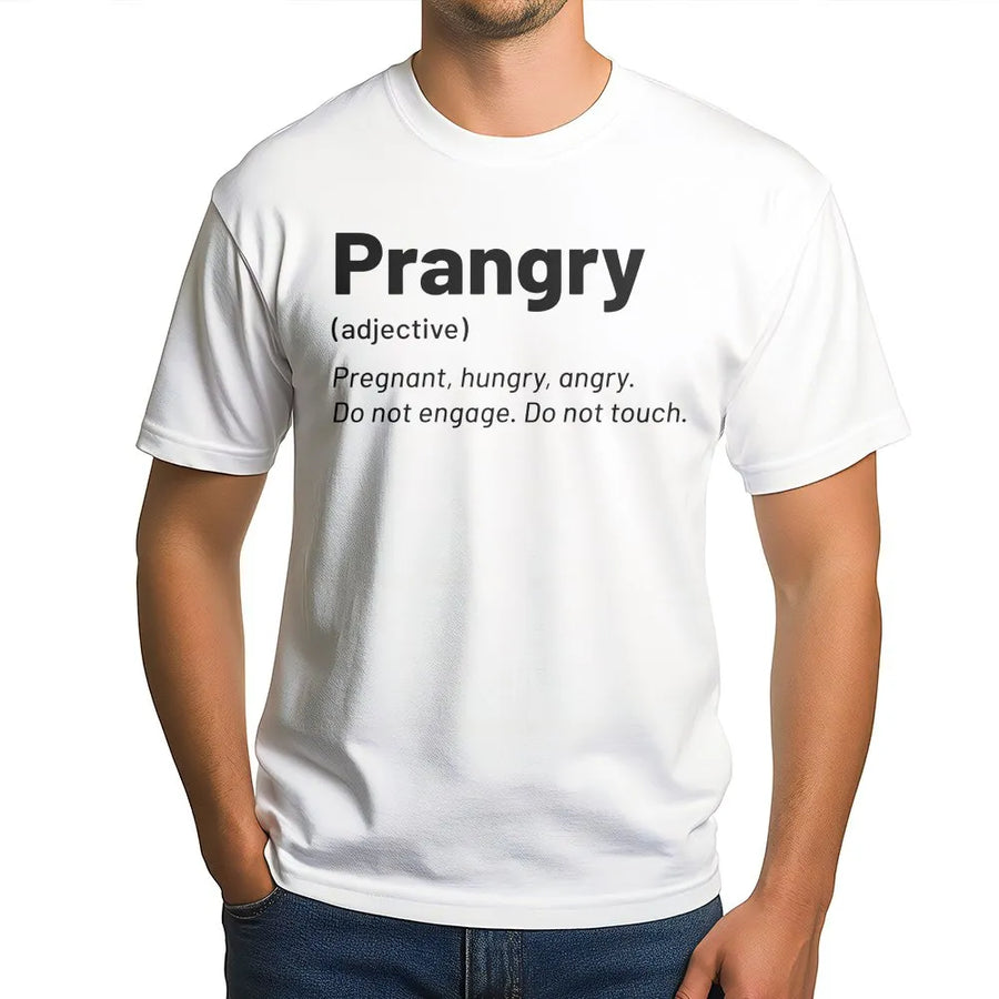 Prangry Pregnancy T-Shirt | Funny Definition Graphic Tee | Premium Soft Cotton | Gift for New Mom or Expecting Mother