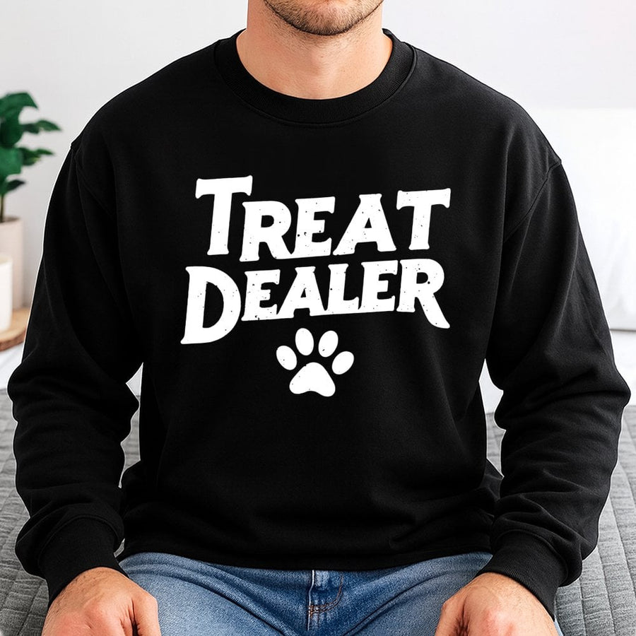 Treat Dealer Sweatshirt | Funny Paw Print Graphic Design | Premium Cotton Blend | Gift for Dog Lovers and Pet Owners