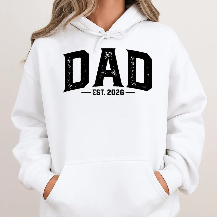 Dad Est 2026 Hoodie | First Time Dad Announcement Gift | Soft Premium Cotton Blend | New Dad Reveal Keepsake Pullover