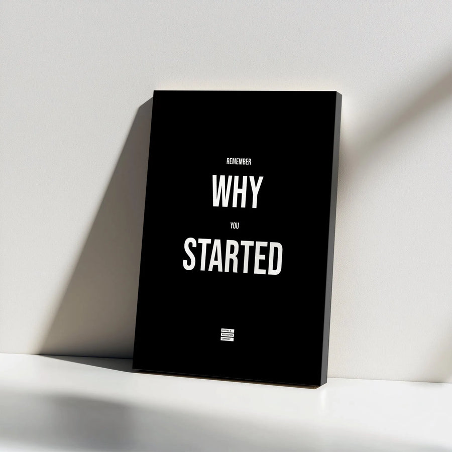 Remember Why You Started Canvas Wall Art | Minimalist Motivational Quote Print | 1.25" Gallery Wrap Premium Decor | Office & Home Inspiration Gift