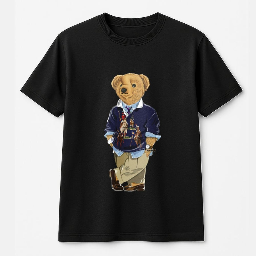 Preppy Teddy Bear Graphic T-Shirt | Classic Dressed Bear Illustration | 100% Soft Cotton Premium Tee | Unisex Aesthetic Gift For Him And Her