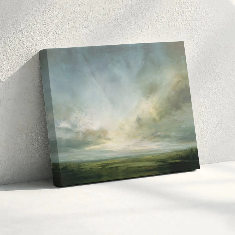 Abstract Landscape Canvas Wall Art | Moody Cloudscape Painting | Premium Gallery Wrapped Print | Modern Farmhouse Living Room Decor