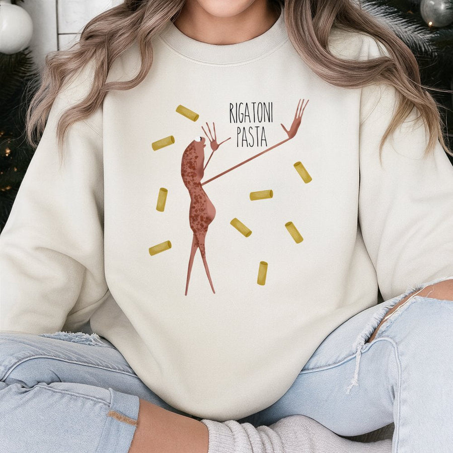Marcus The Worm Sweatshirt | Funny Rigatoni Pasta Meme Graphic | Premium Cotton Blend Crewneck | Trendy Internet Culture Gift For Gamers