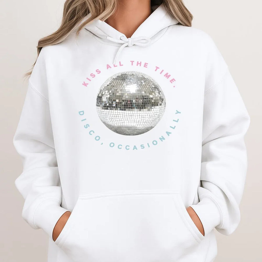 Disco Ball Hoodie | Retro Y2K Graphic with Funny Slogan | Premium Soft Cotton Blend | Trendy 90s Aesthetic Party Gift