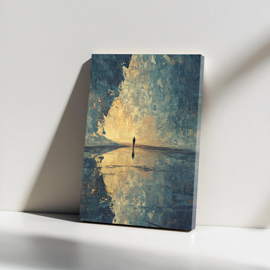 Abstract Figure Canvas Print | Lone Silhouette in Textured Landscape | Premium Fade-Resistant Art | Modern Office & Home Decor Gift