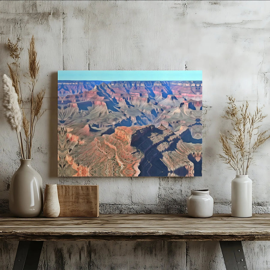 Grand Canyon Wall Art | Abstract Landscape Canvas Print | Premium Gallery Wrapped Decor | Nature Lover Gift for Home Office