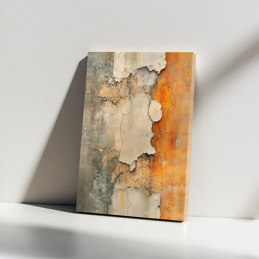Abstract Textured Canvas Wall Art | Rustic Peeling Paint & Plaster Design | Premium 1.25" Thick Gallery Wrapped Print | Modern Industrial Home Decor Gift