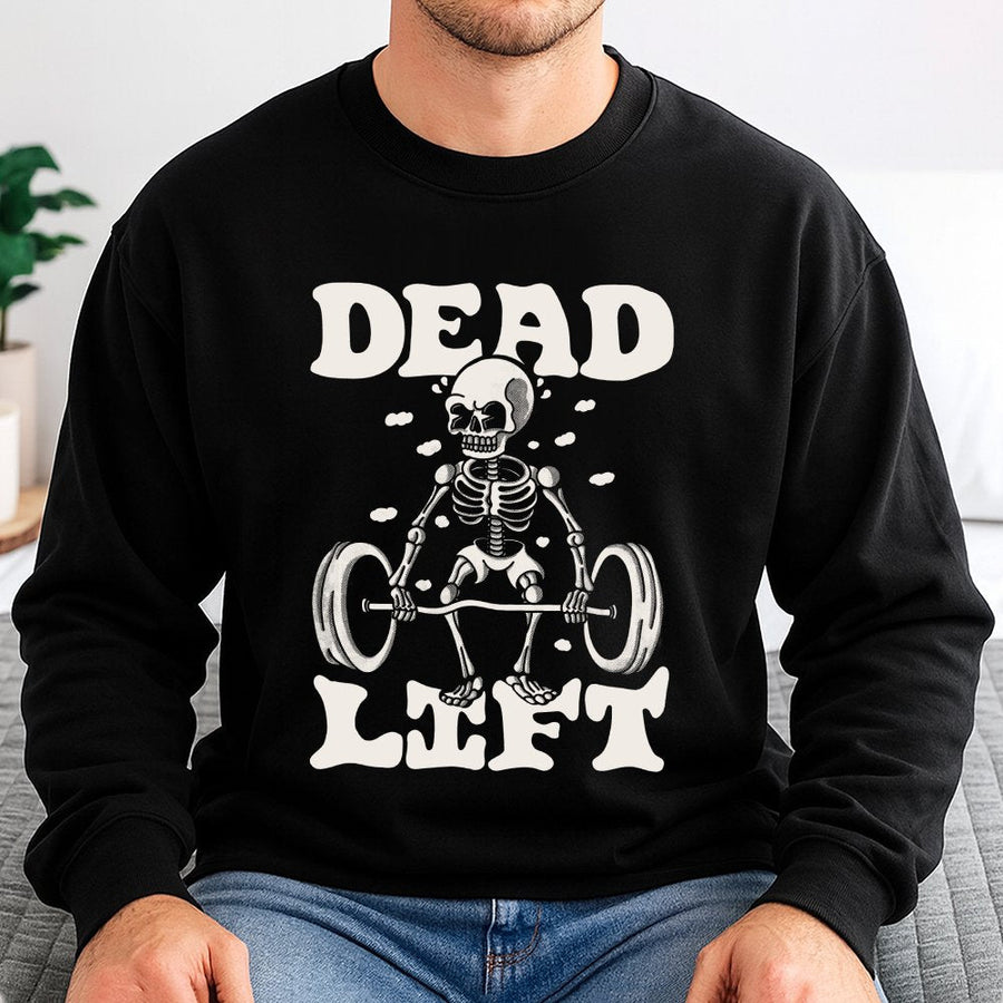 Dead Lift Skeleton Sweatshirt | Funny Weightlifting Gym Pump Cover | Premium Cotton Blend | Workout Gift for Powerlifters and Fitness Enthusiasts