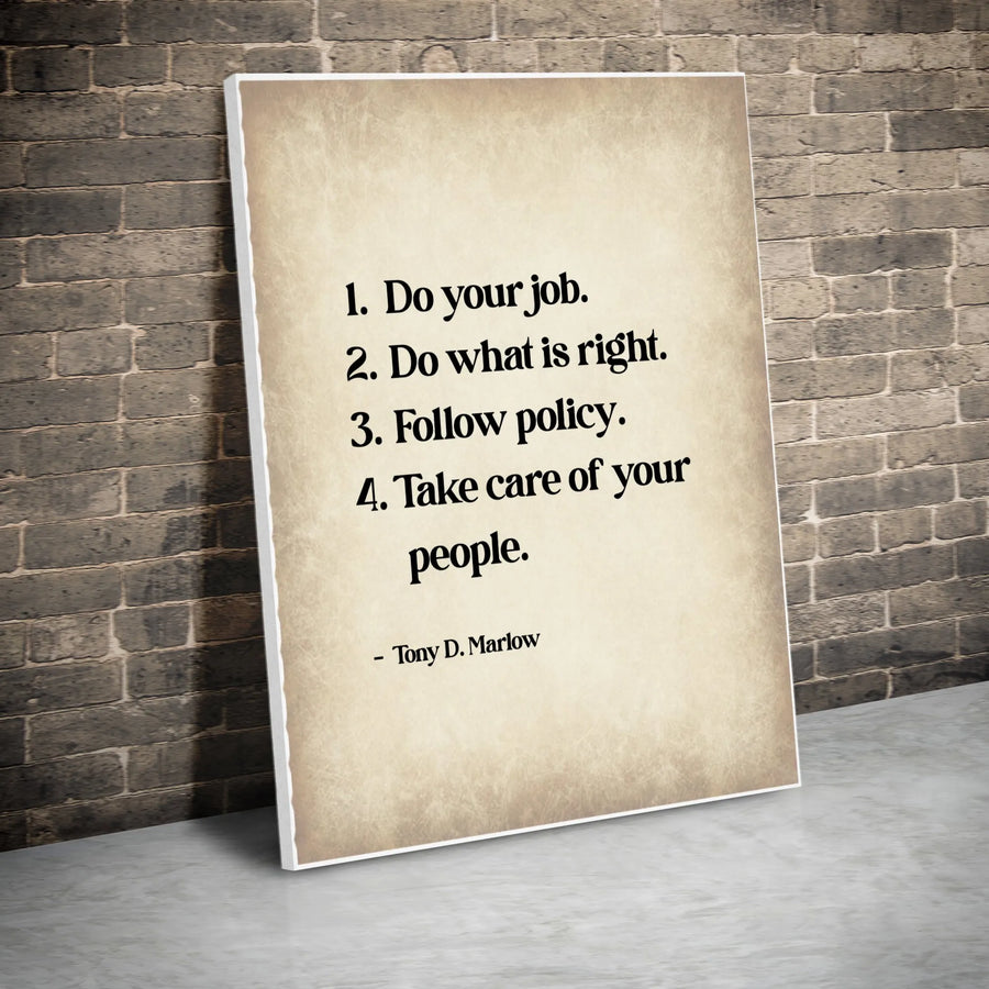 Leadership Quote Wall Art | Do Your Job Quote Print | 1.25 Inch Premium Canvas | Inspirational Office Decor Gift for Leaders