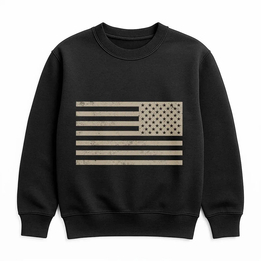 American Flag Sweatshirt | Distressed US Flag Graphic | Premium Cotton Blend | Unisex Patriotic Pullover Gift