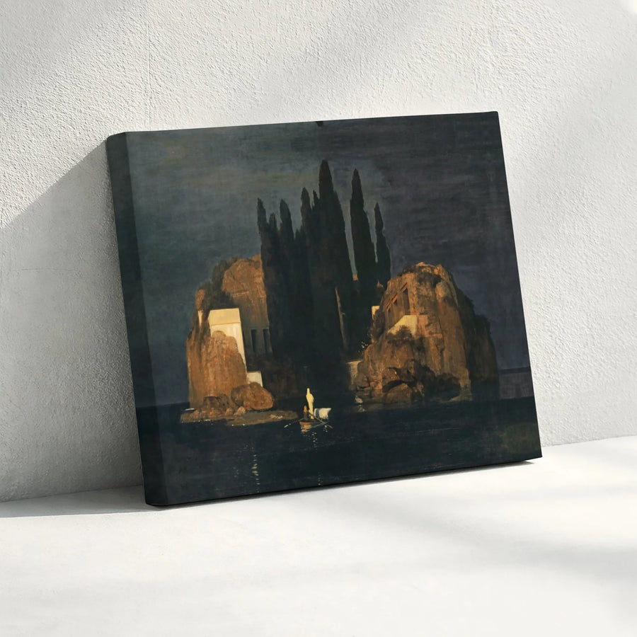 Isle Of The Dead Canvas Wall Art | Arnold Böcklin Masterpiece Print | Gallery Quality 1.25" Profile | Moody Gothic Home Decor Gift