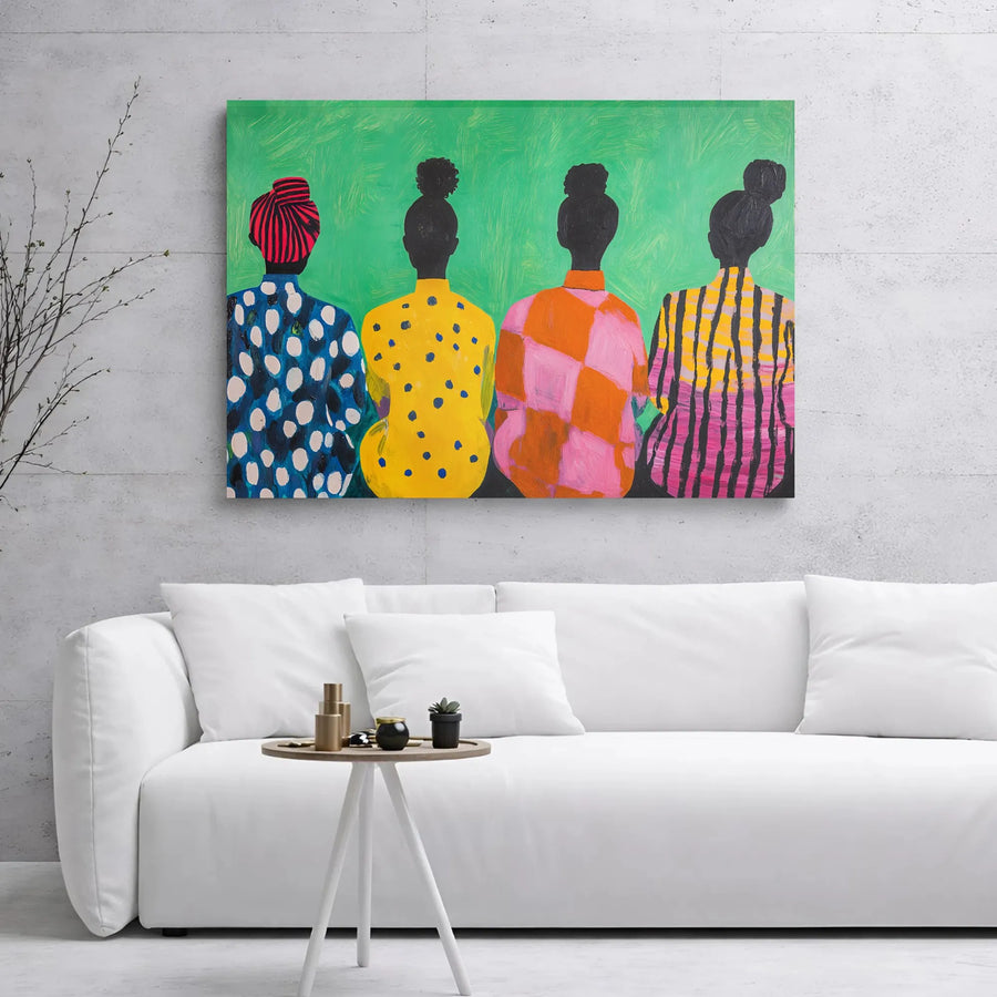 Black Women Wall Art | Abstract Colorful Fashion Portrait | Premium Gallery Wrapped Canvas | Modern Home Office Decor Gift