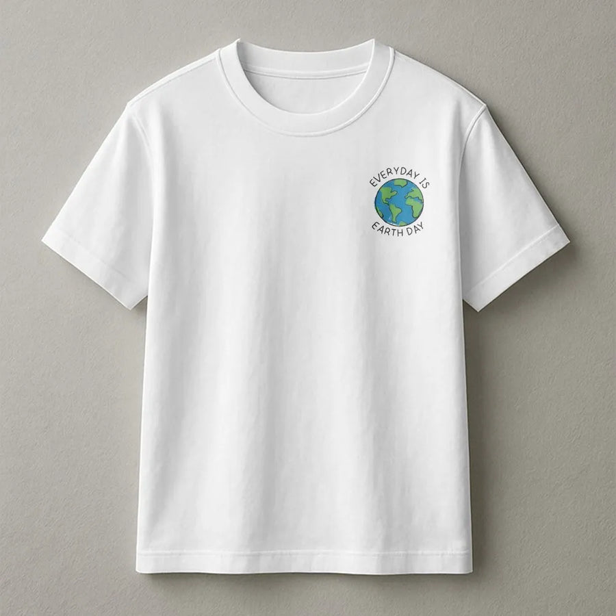 Everyday Is Earth Day T-Shirt | Minimalist Planet Earth Graphic | Soft Cotton Blend | Unisex Environmentalist Gift